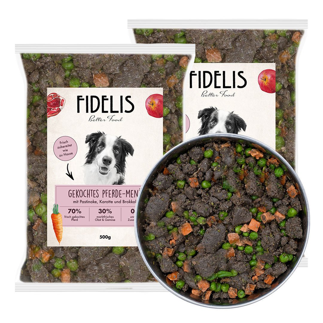Probepaket: gekochtes Frische-Men Pferd (2x500g)