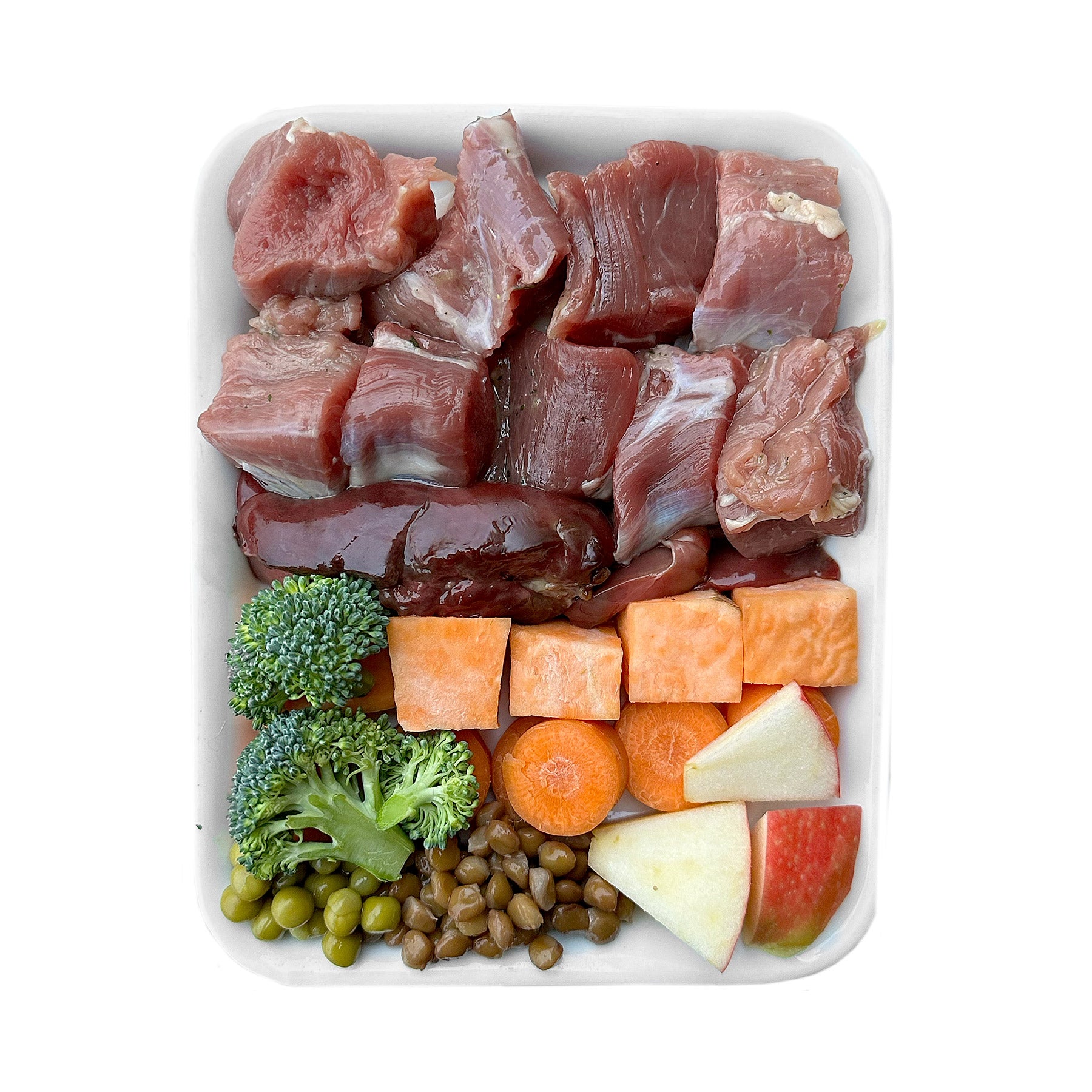 Agneau à la patate douce, pomme et lentilles (500g)